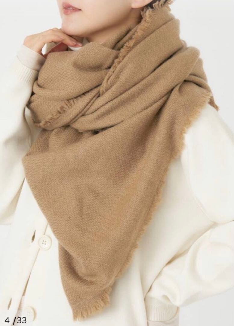 【ニムニムデュアイ】カシミアウール キャメル 大判ストール