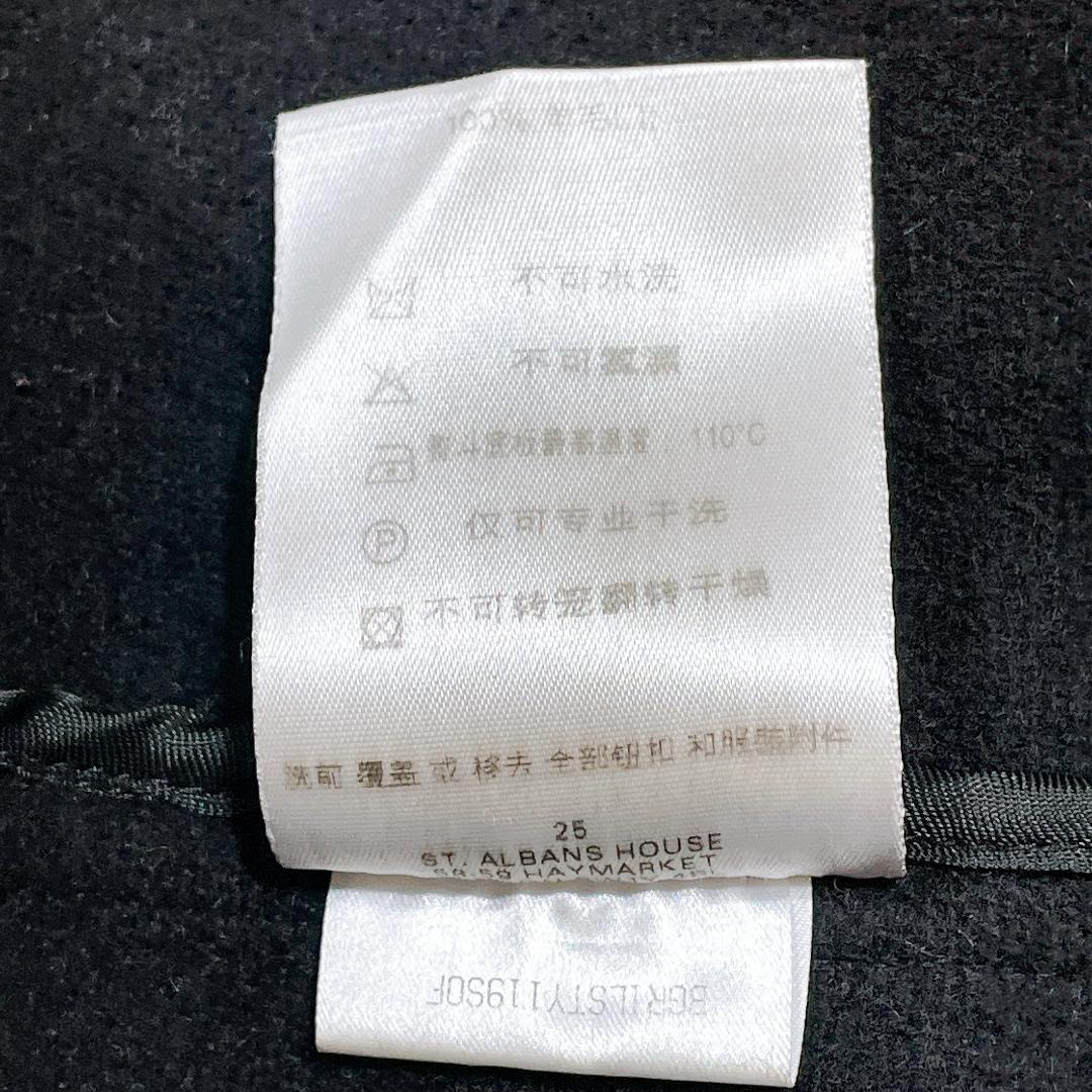 バーバリーロンドン ダッフルコート 黒 レディース メルトン Ｓ