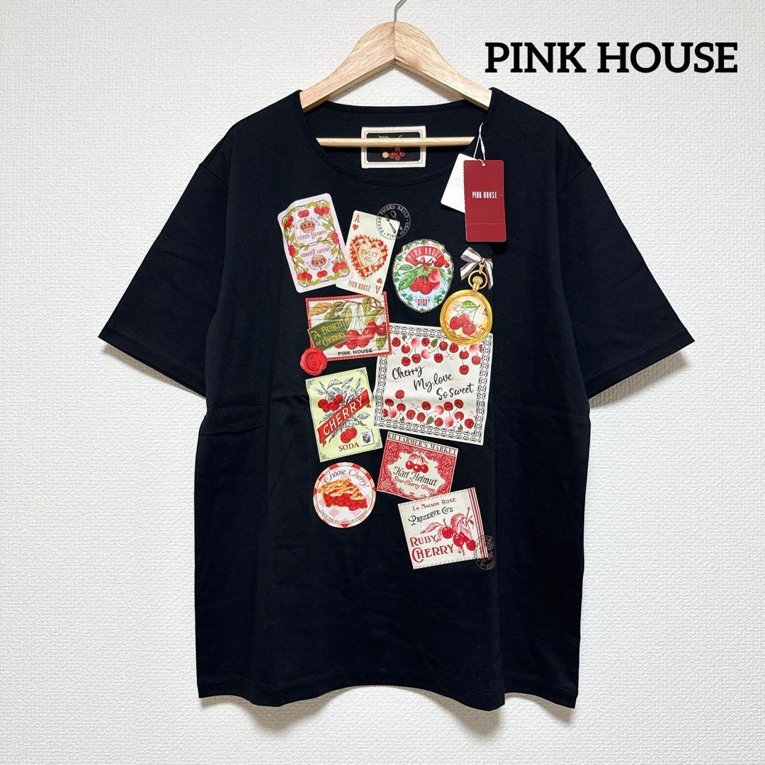 【新品タグ付き】PINK HOUSE ピンクハウス チェリープリントカットソー