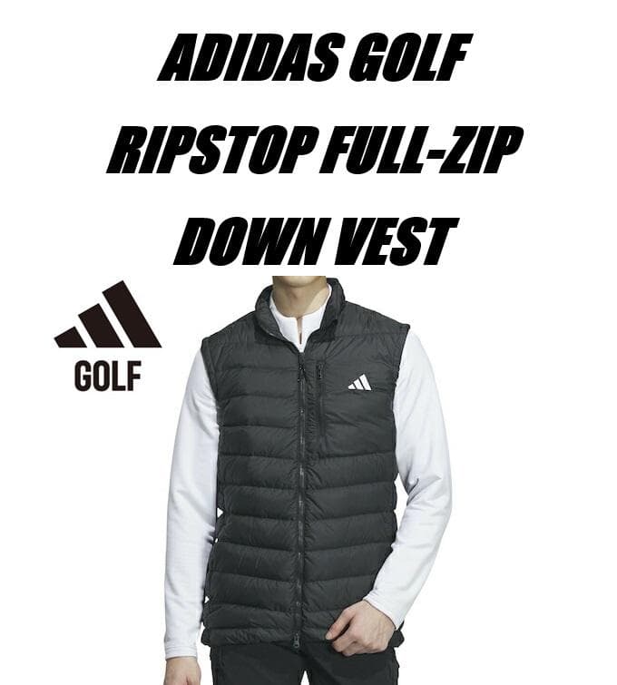 M アディダス ゴルフ リップストップ フルジップ ダウンベスト HZ6067