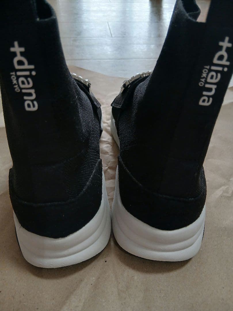 ダイアナ　ビジュー付　スニーカーブーツ　25.5　ニットソックス