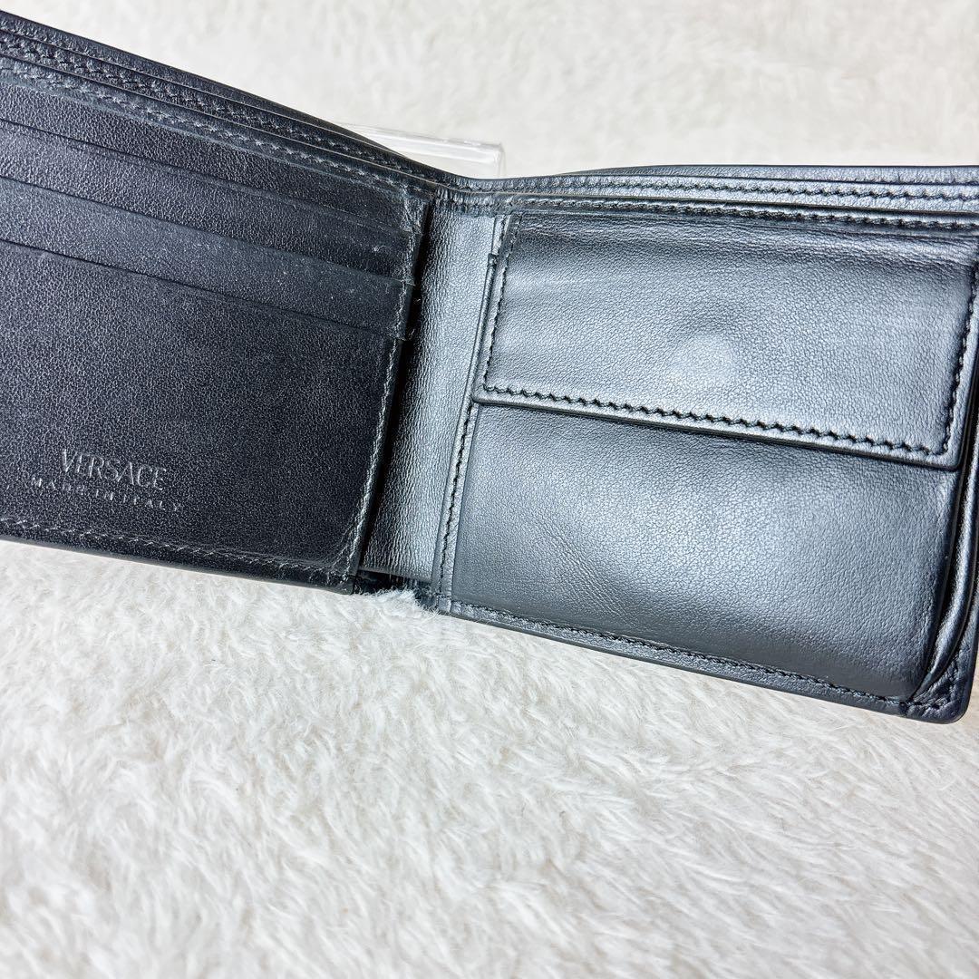 VERSACE ヴェルサーチ ビギー メデューサ 二つ折り財布 小銭入れ付き 黒