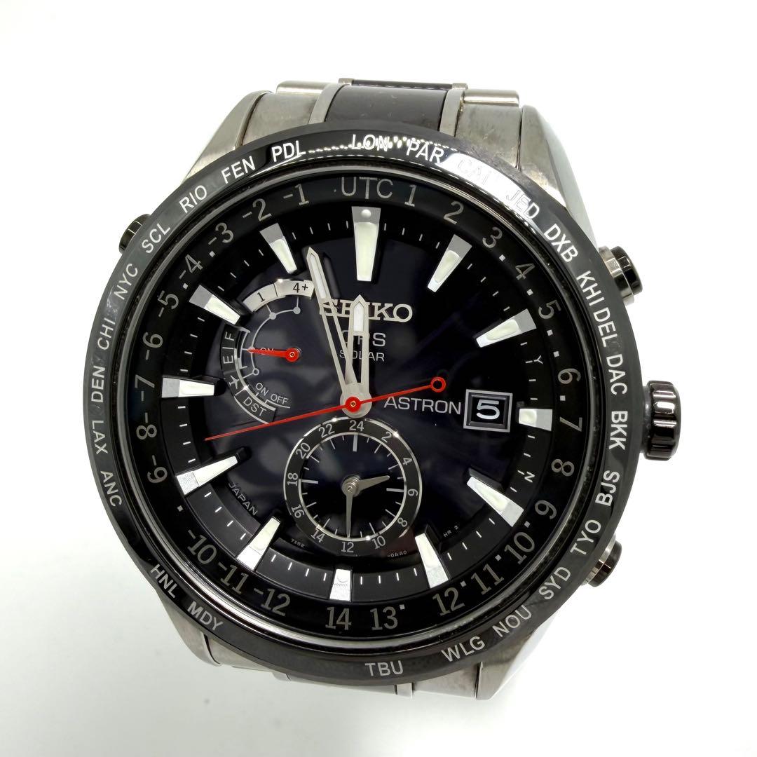 【稼働】SEIKO アストロン GPSソーラー チタニウム　ワールド 余りコマ有