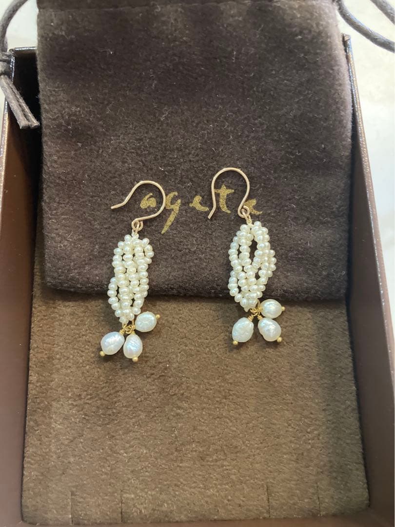 アガット agete ベビーパールピアス　10K