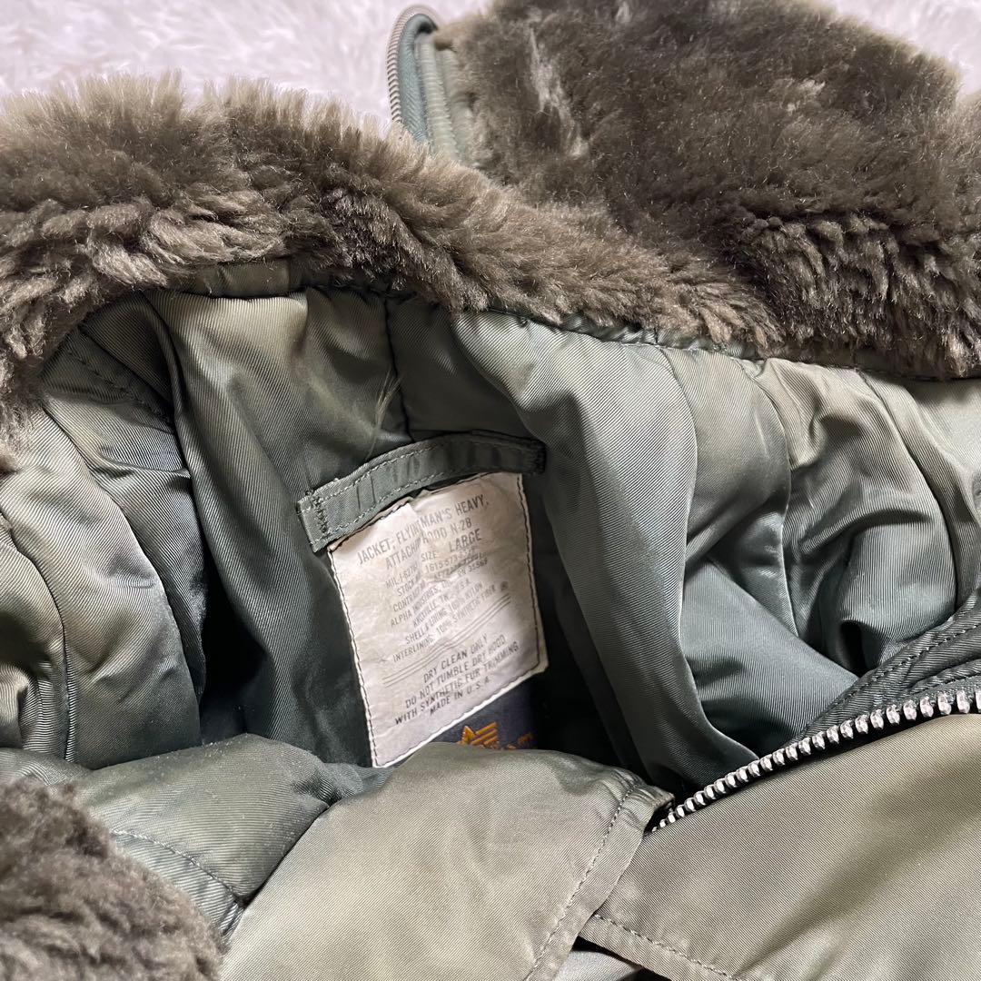 USA 90s ALPHA アルファ N-2B フライトジャケット L カーキ