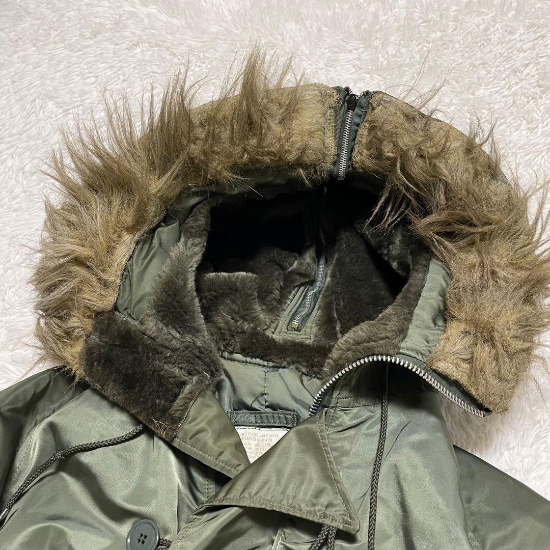 USA 90s ALPHA アルファ N-2B フライトジャケット L カーキ