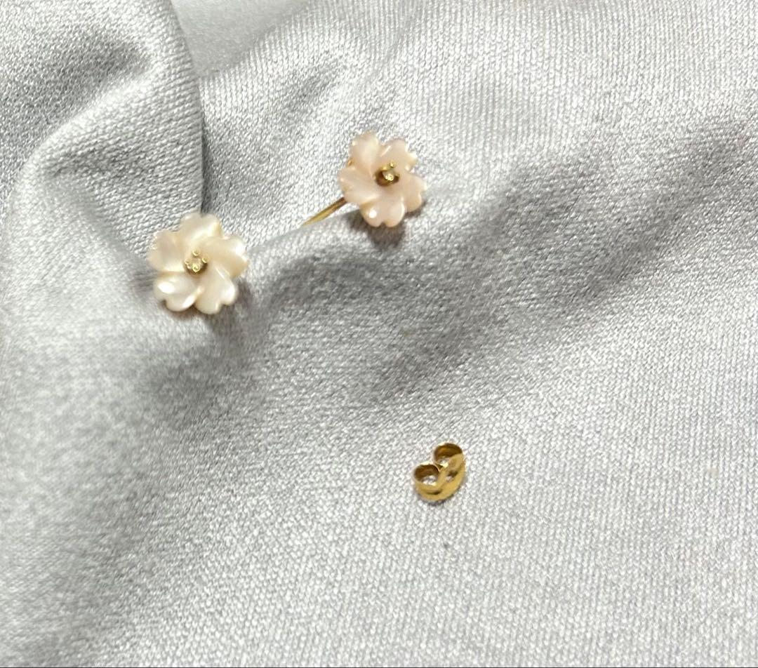 K18 ダイヤピアス　キャッチ一つなし