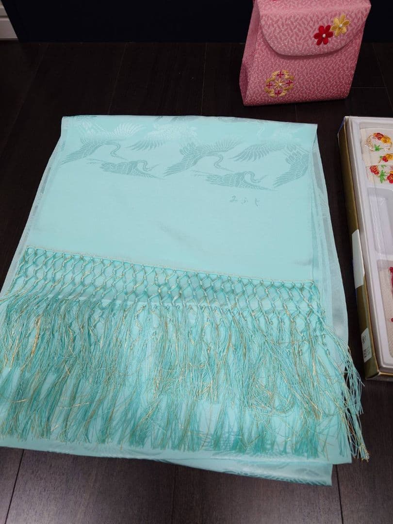 七五三　伊と忠ピンクバッグ　正絹　筥迫セット　加藤萬　しごき