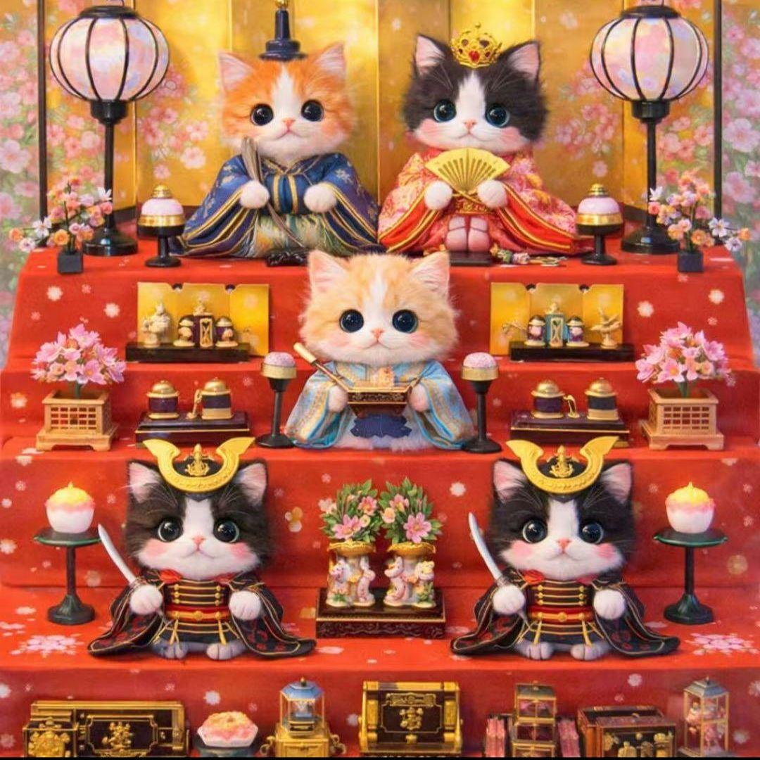 ねこパネル生地　ハンドメイド