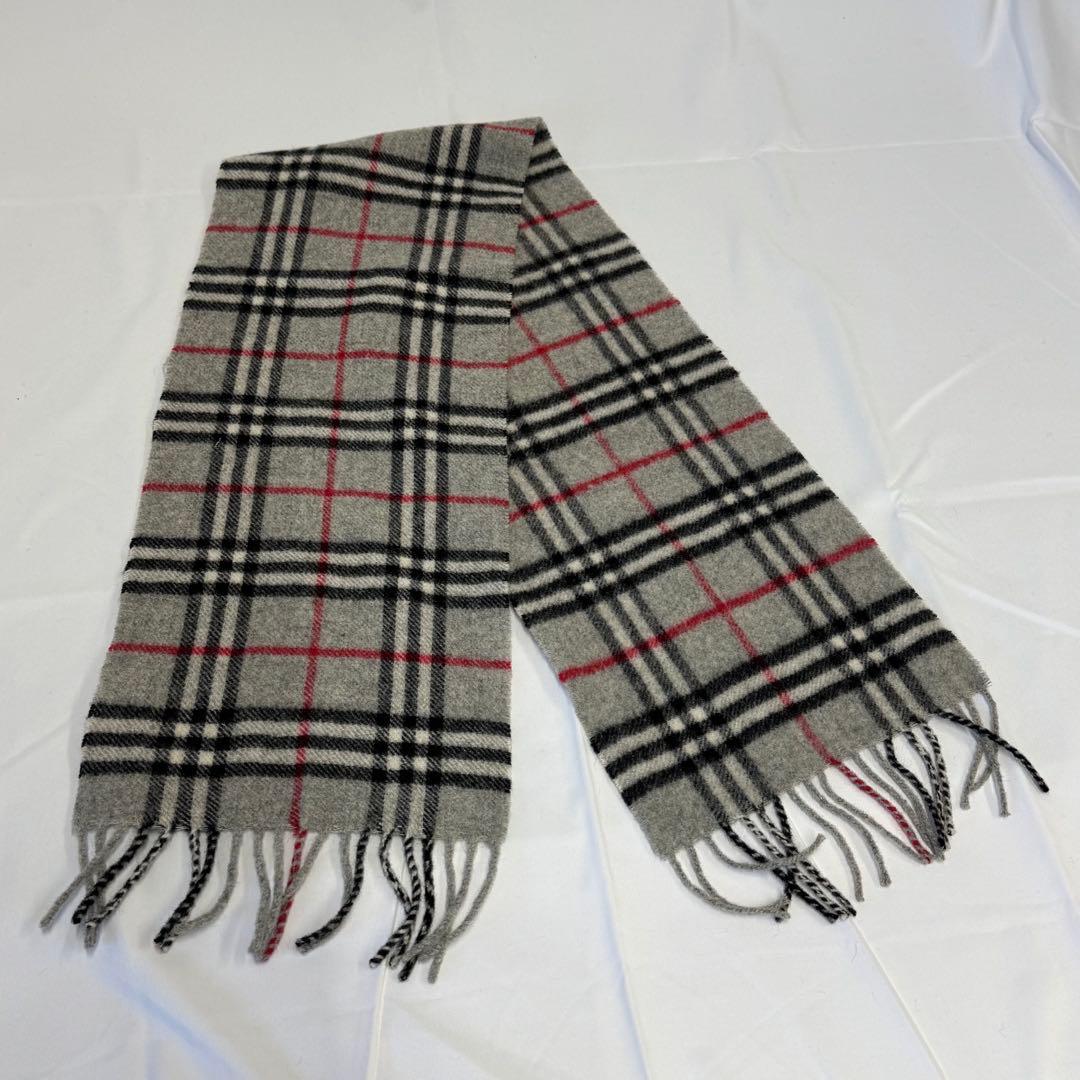 BURBERRY バーバリー マフラー ストール 細長い グレー 130cm