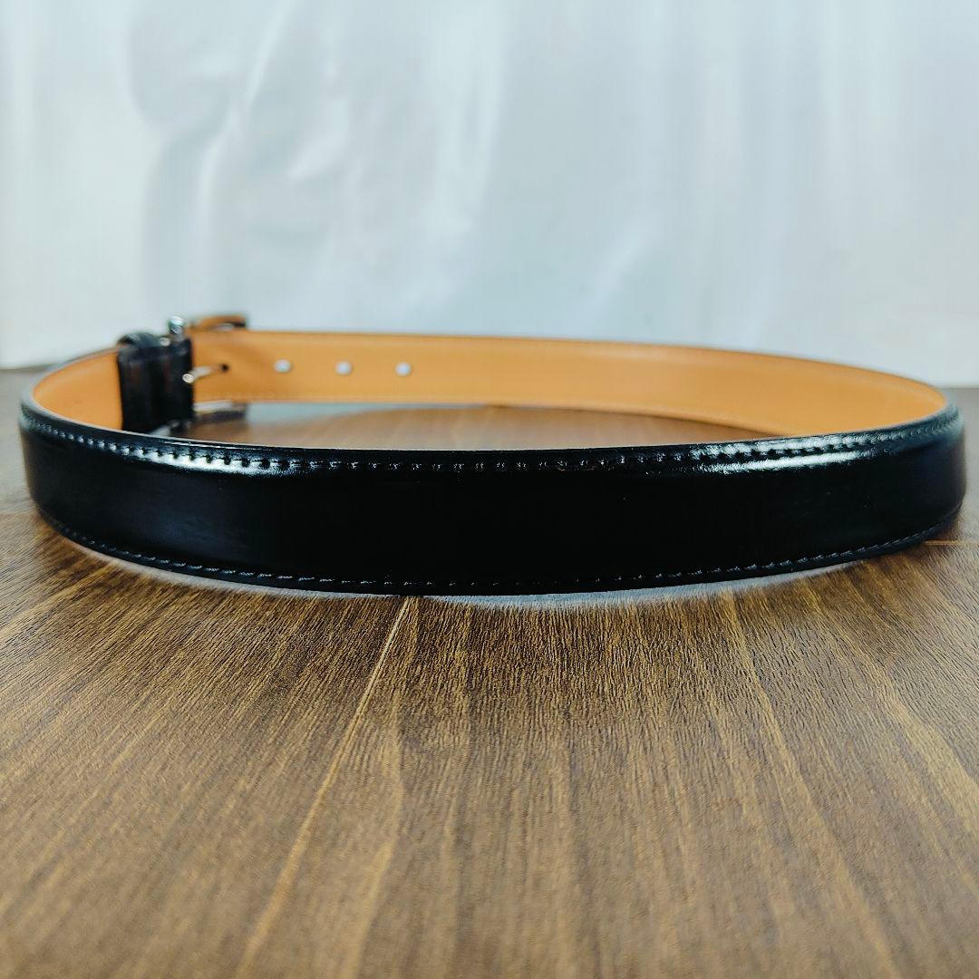 【極艶黒極上品】シェルコードバン Paul Smith 高級艶黒馬革ドレスベルト