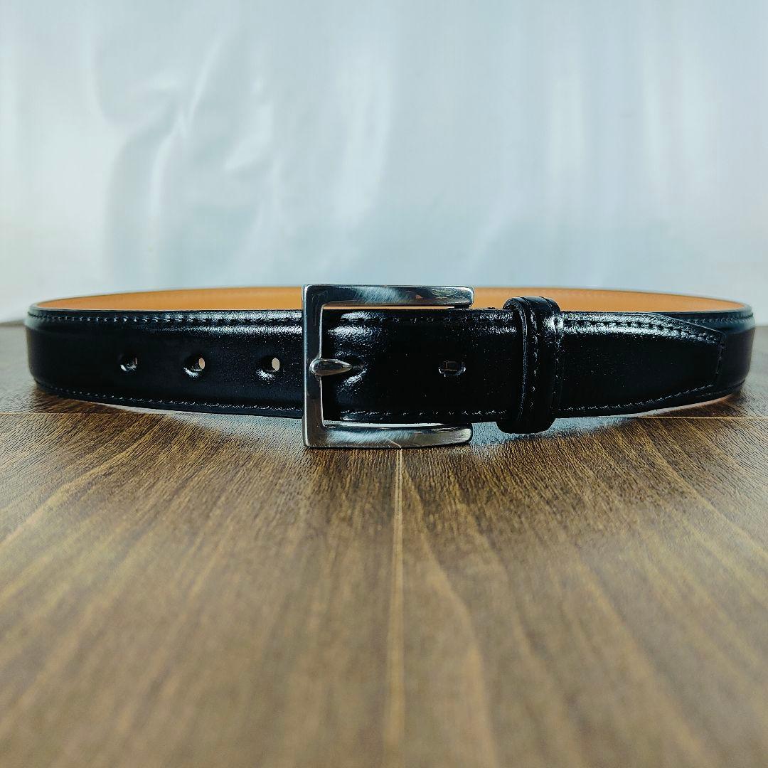 【極艶黒極上品】シェルコードバン Paul Smith 高級艶黒馬革ドレスベルト