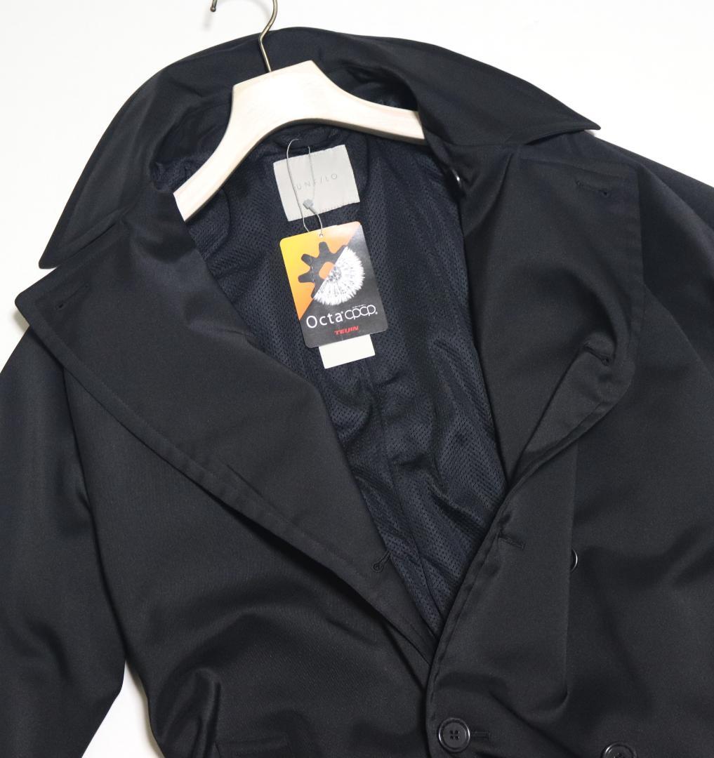 新品タグ付き【UNFILO アンフィーロ】ウールライク トレンチコート 黒 XL