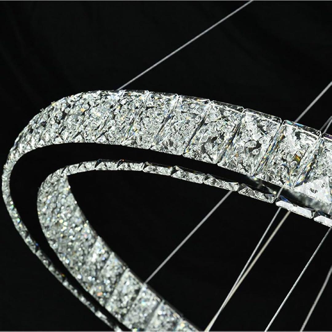 新品✨VALLKIN 3連リング LED ペンダントライト 調光 クリスタル