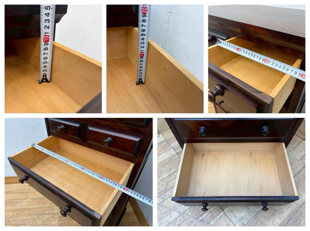 T8002☆美品☆北海道民芸家具☆7段チェスト☆整理箪笥☆ハイチェスト☆樺材無垢