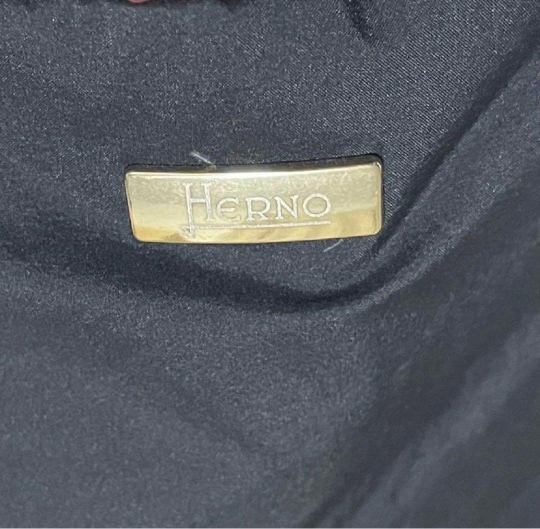 ヘルノ HERNO 異素材切替 フード付 ロングダウンコート
