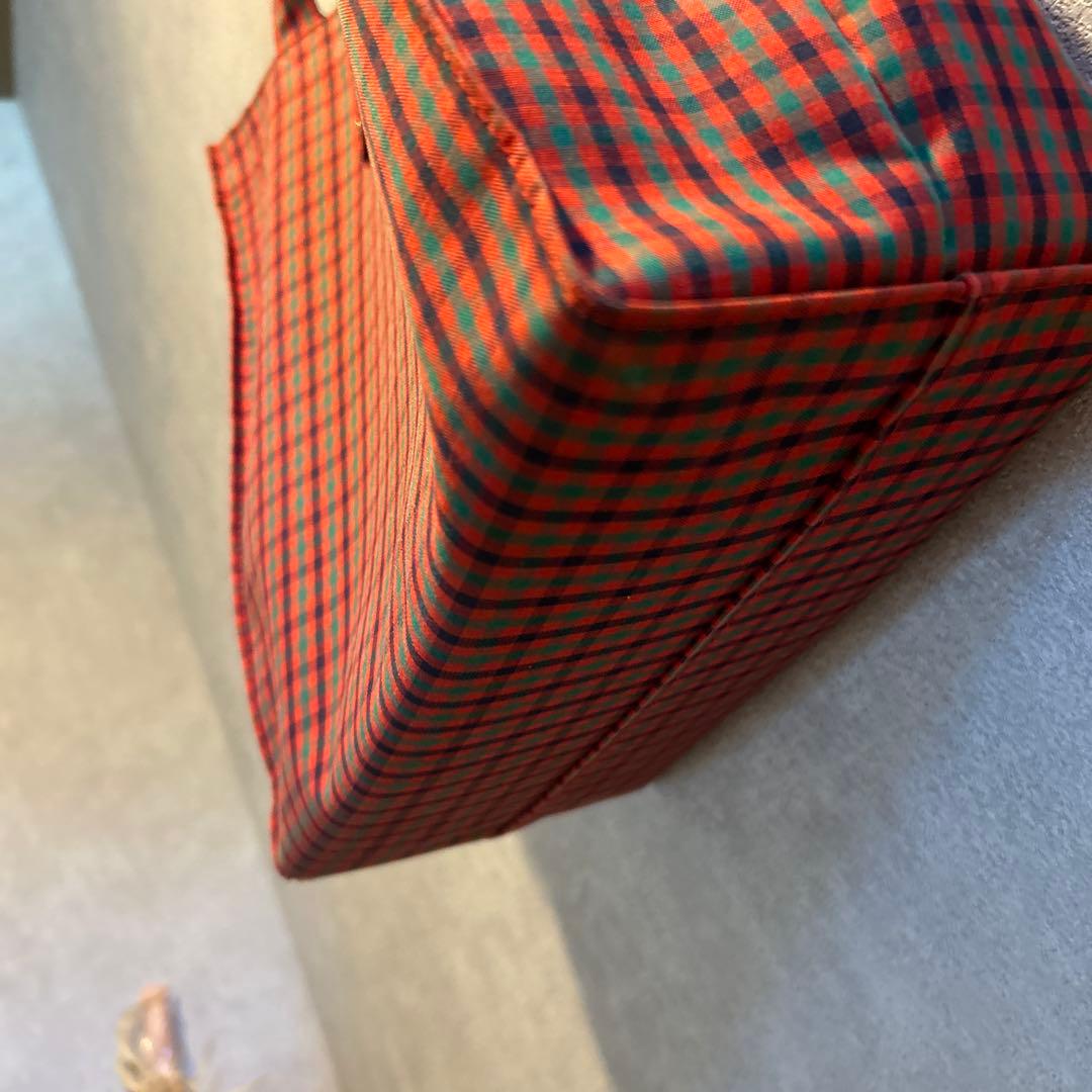 ファミリア　familiar 赤チェック トートバッグ 大　国内正規品