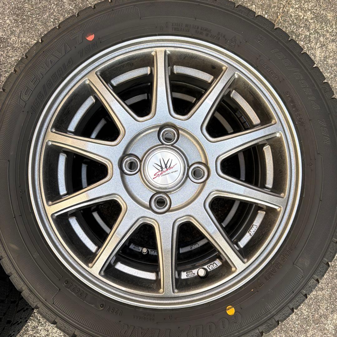 155/80R14 スタッドレスタイヤ 5スポークホイール　グッドイヤー
