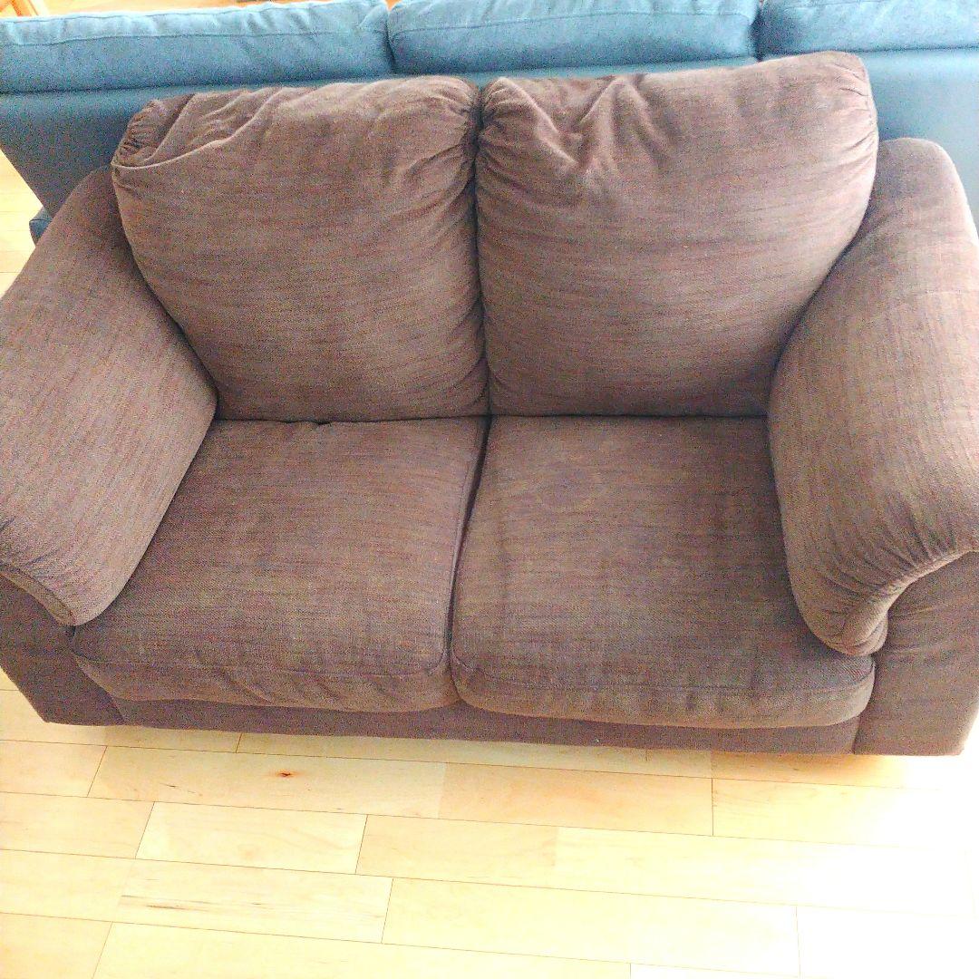 ブラウンファブリック 2人掛けソファ IKEA 引き取り