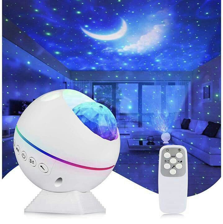 リモコン式星空ライト音声制御 月?雲星空ライト 360° 磁力ベース USB0