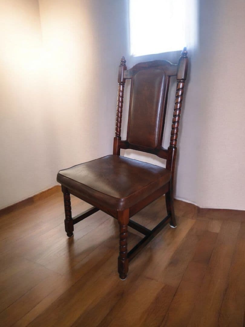 トーア ダークブラウン 木製椅子 クラシック スピンドルデザイン レトロイス