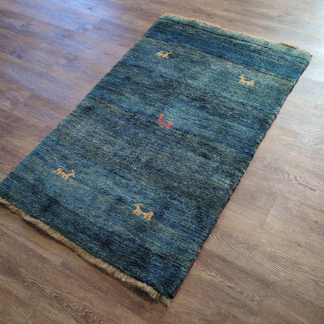 ギャッベ　ヴィンテージラグ　ペルシャ絨毯　手織り絨毯　ハンドメイド　草木染め