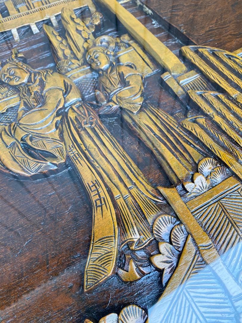 ローテーブル　センター テーブル　木彫り　彫刻　応接　中国　美術　工芸品