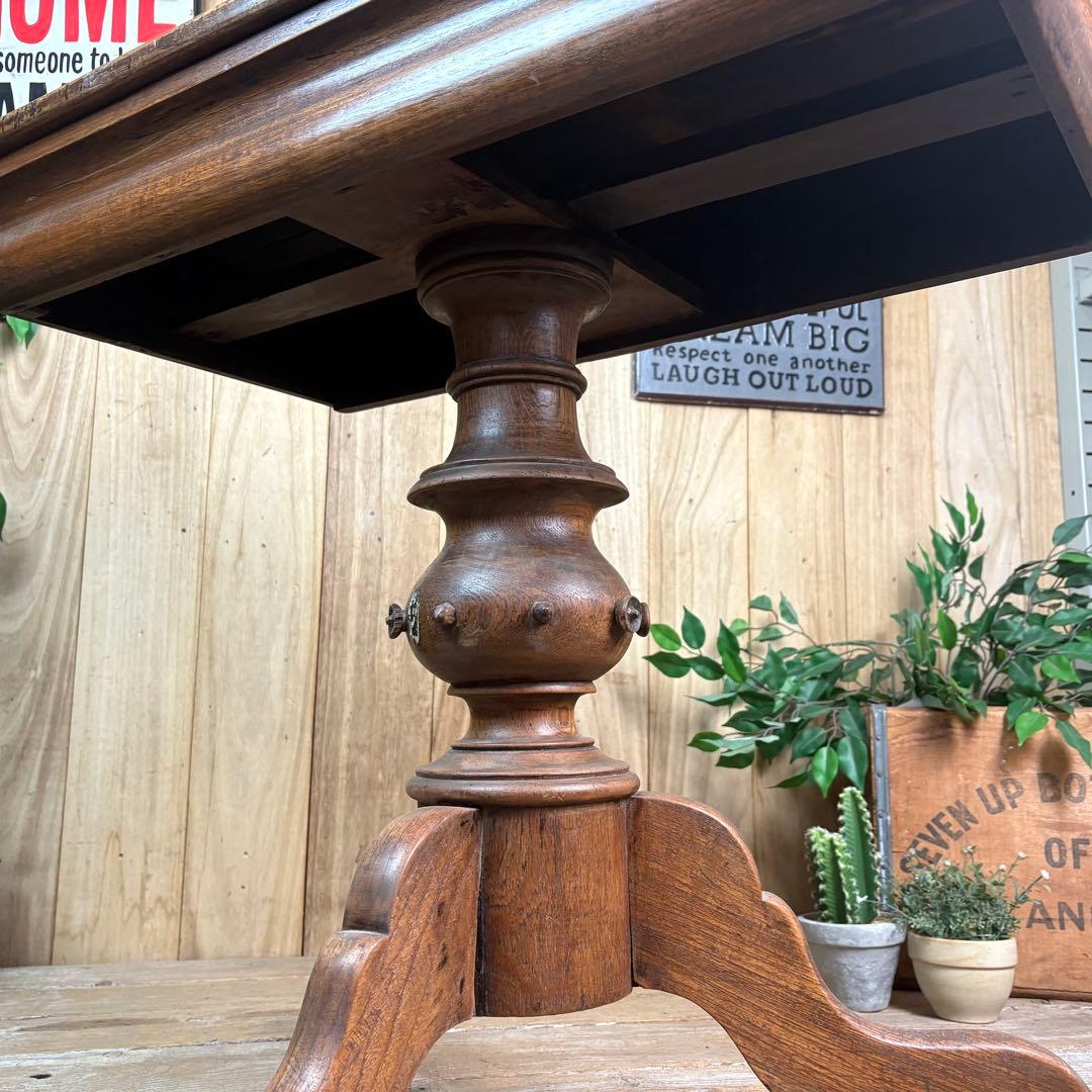 インドネシアアンティークビンテージ年代物特大テーブル木製ディスプレイ台デスク