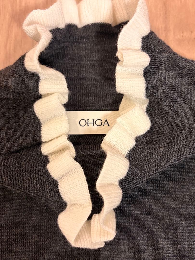 OHGA⭐︎フリルニット　グレー