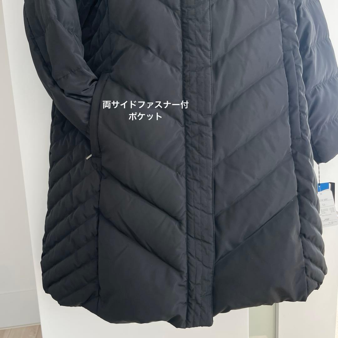 ８２７４【新品】レディース　ミセス　アウター　LL ロングダウンコート　ブラック