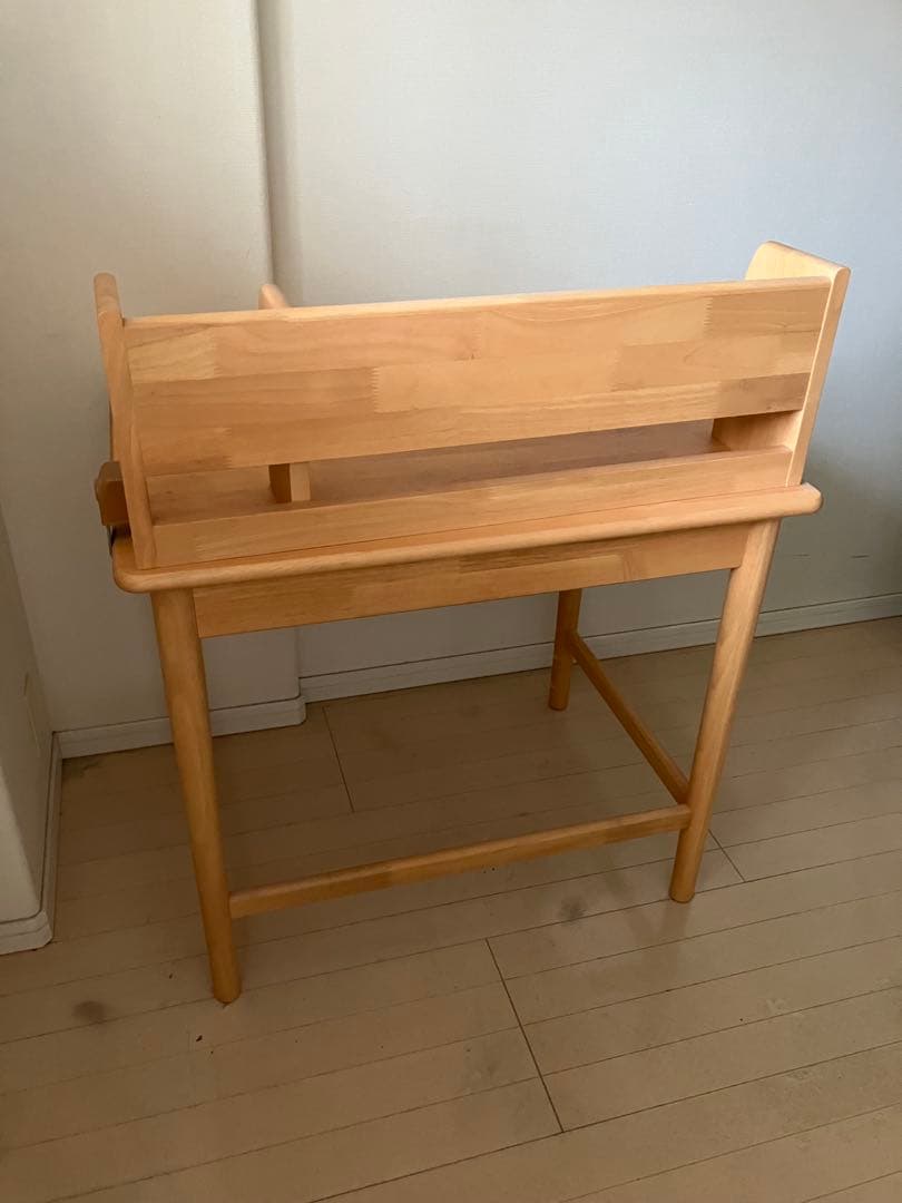 ナチュラルウッドデスク 上棚付き