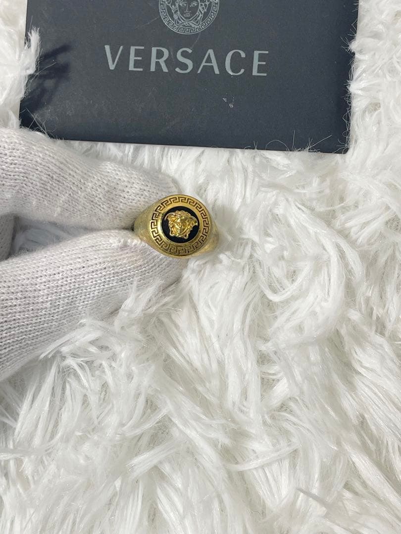 VERSACE ヴェルサーチ メデューサ リング 指輪 ゴールド ブラック