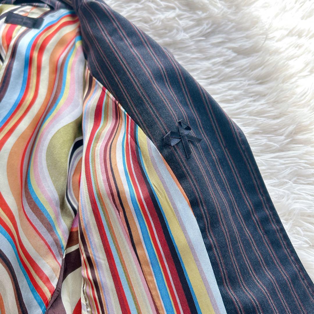 【外観美品】Paul Smith　総柄裏地　パンツスーツ　ストライプ　38／M