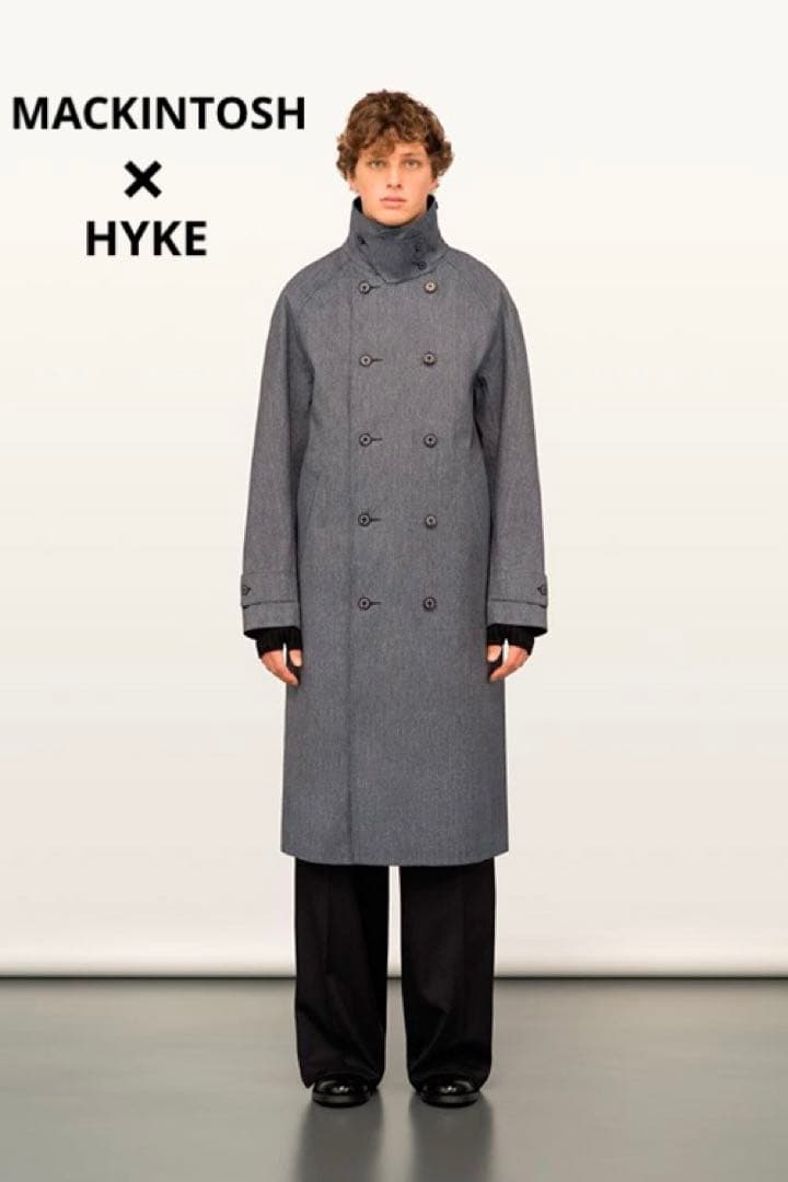 美品 マッキントッシュ × HYKE ゴム引き ライナー ステンカラー コート