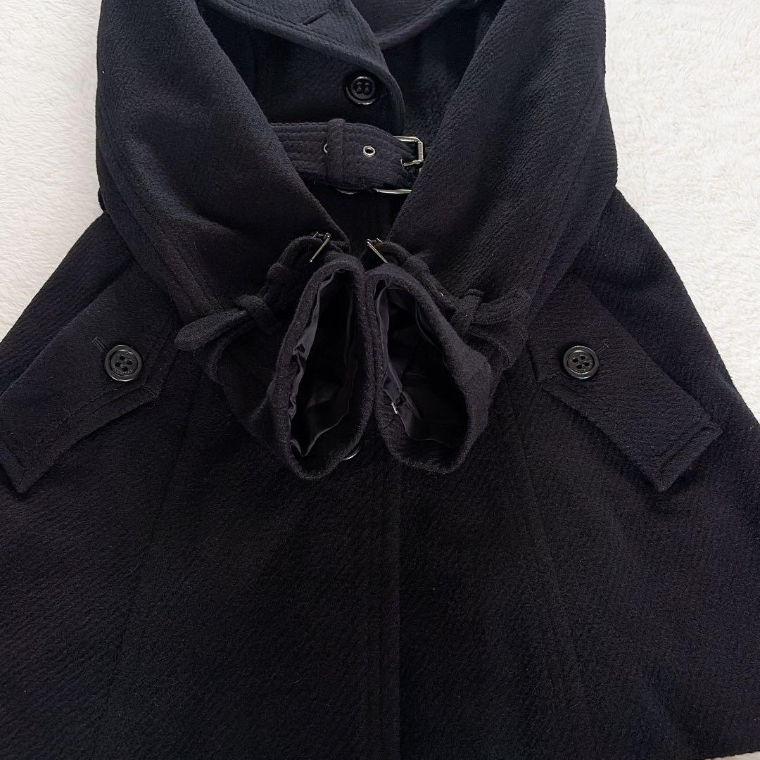 クリーニングタグ付き✨【バーバリーブルーレーベル】アンゴラウールコート 40 黒