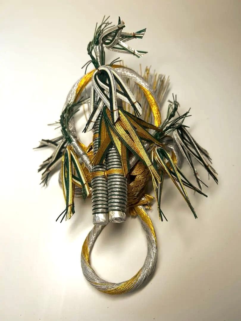 水引 竹　装飾品 緑 金 銀