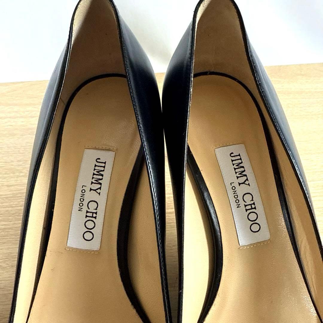 【未使用】JIMMY CHOOジミーチュウ　レザーパンプス　ブラックJCロゴ