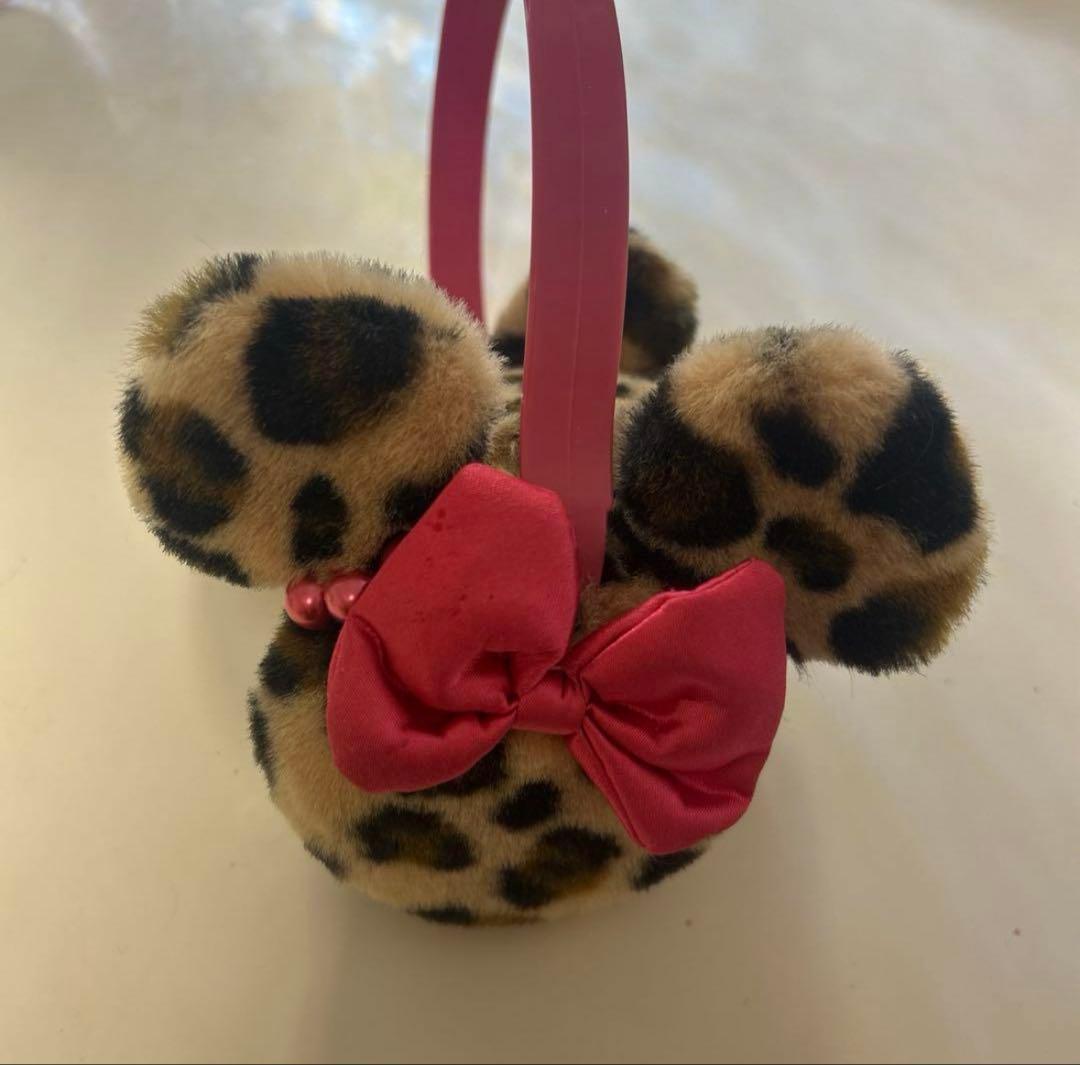 ディズニーヒョウ柄ファー耳あて・イヤーマフ