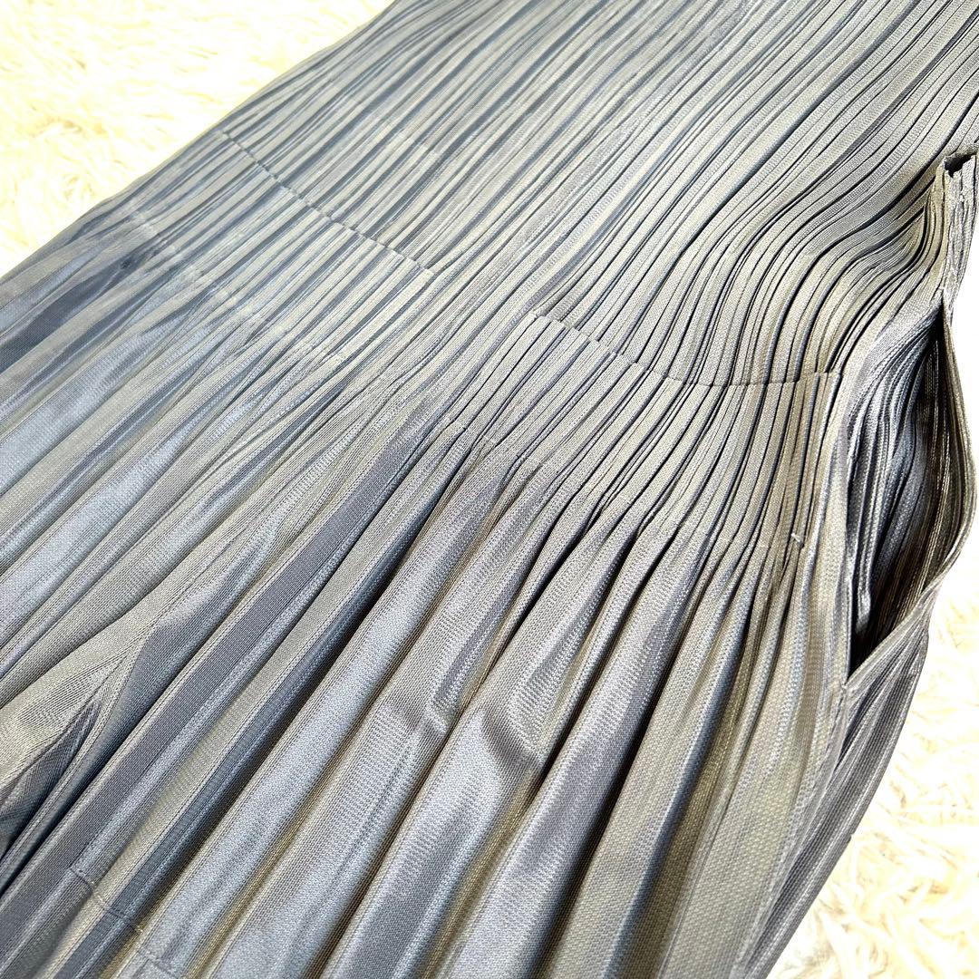 【極美品】プリーツプリーズ 現行モデル オールインワン サロペット グレー 2