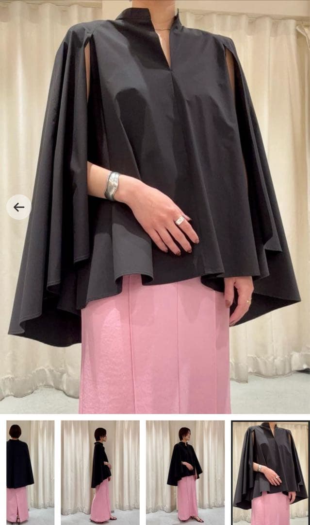 新品　2025年　ルフィル　ブロードケープブラウス