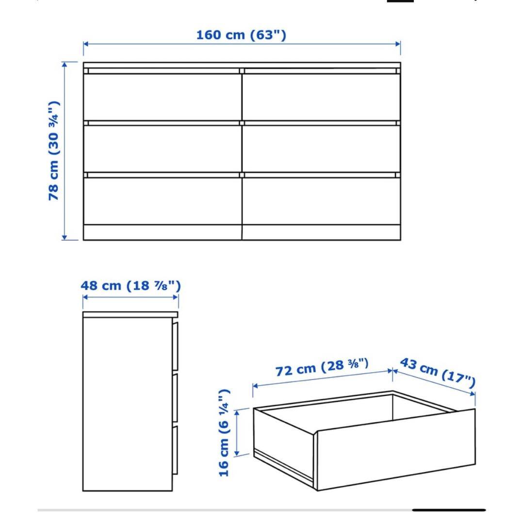 【とら】ホワイト 6引き出しチェスト 160cm ガラストップ