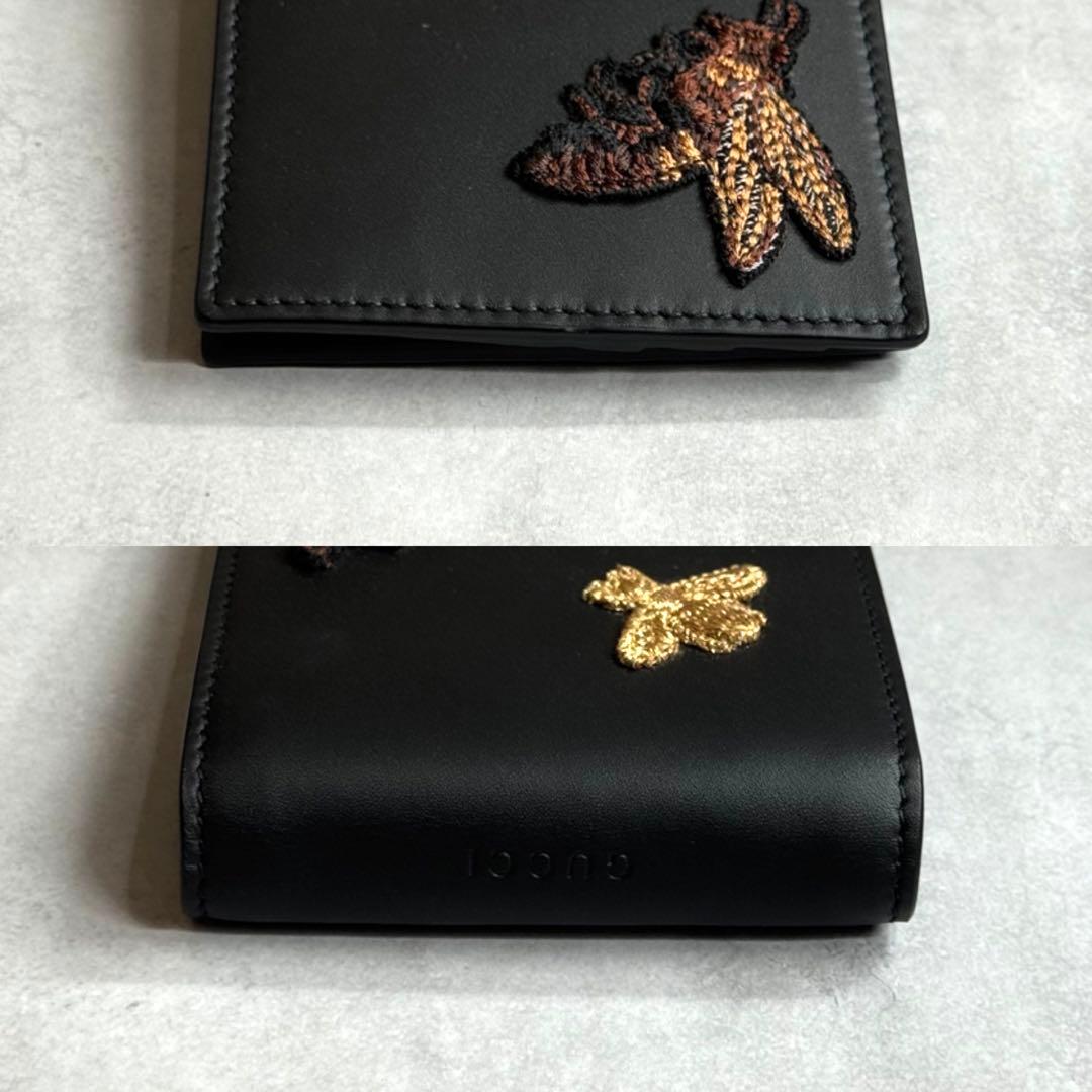 【希少/新品】 GUCCI グッチ / ビーアップリケマネークリップ ブラック