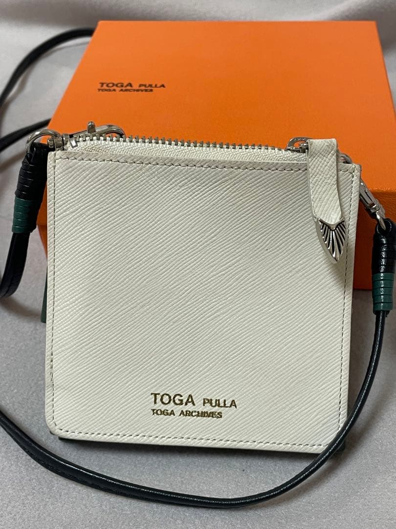 小物 LEATHER SHOULDER WALLET Green/TOGA PULLA