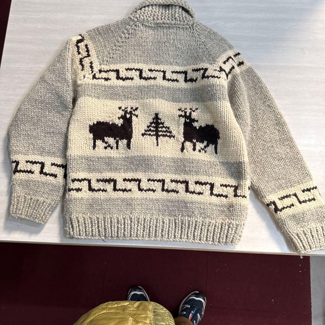 Kanata カナタ カウチンセーター トナカイ柄 カナダ製 ハンドニット