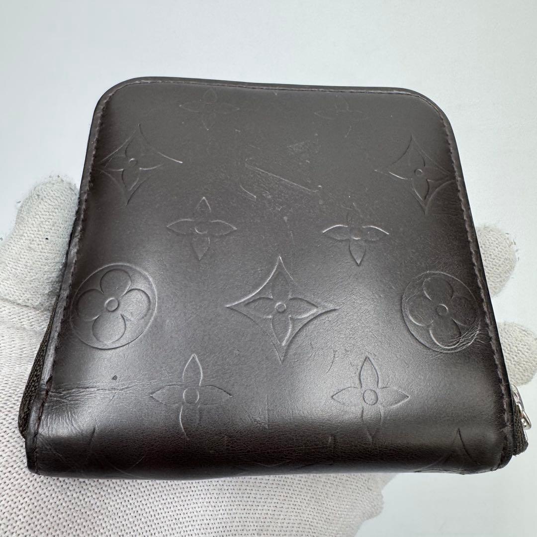 ルイヴィトン モノグラムグラセ ポルトビエ モネ レザー コンパクト財布 濃茶