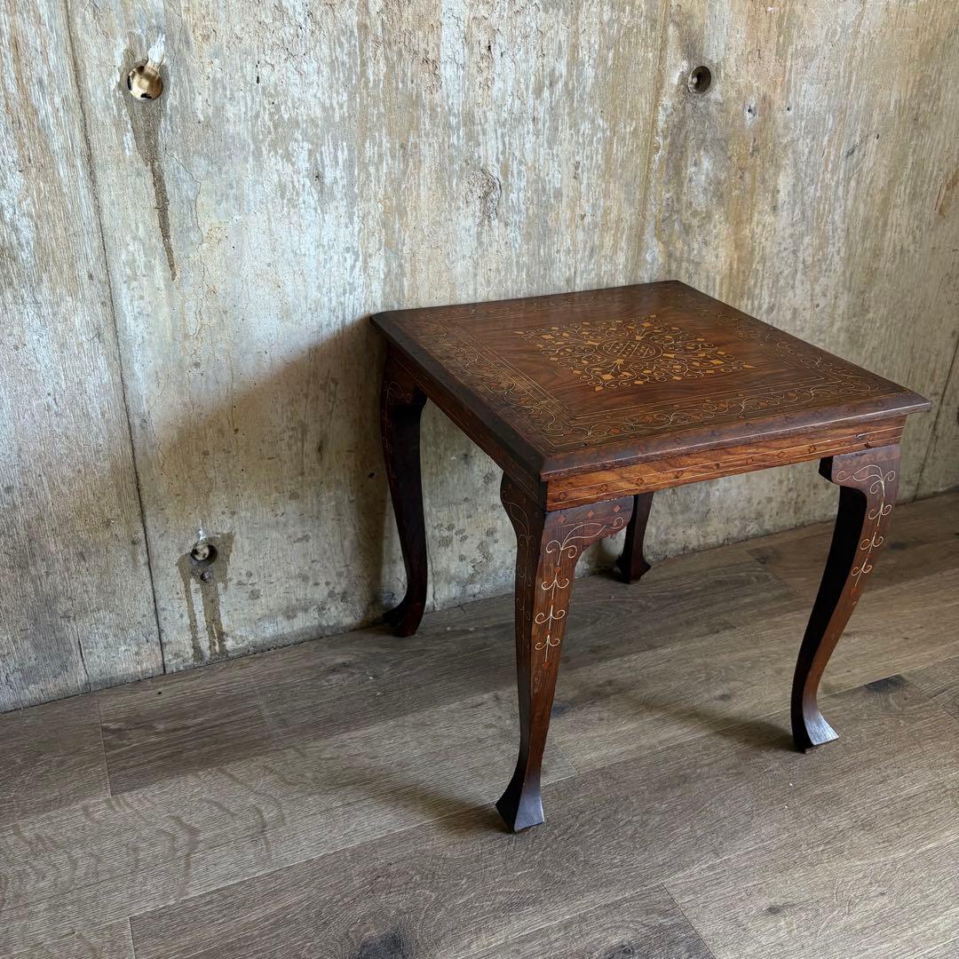 木象嵌　スクエア　サイドテーブル　ヴィンテージ