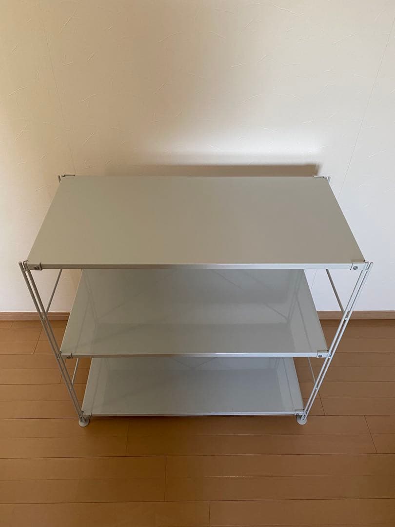 無印良品　スチールユニットシェルフ・スチール棚セット　ワイド　小　ライトグレー