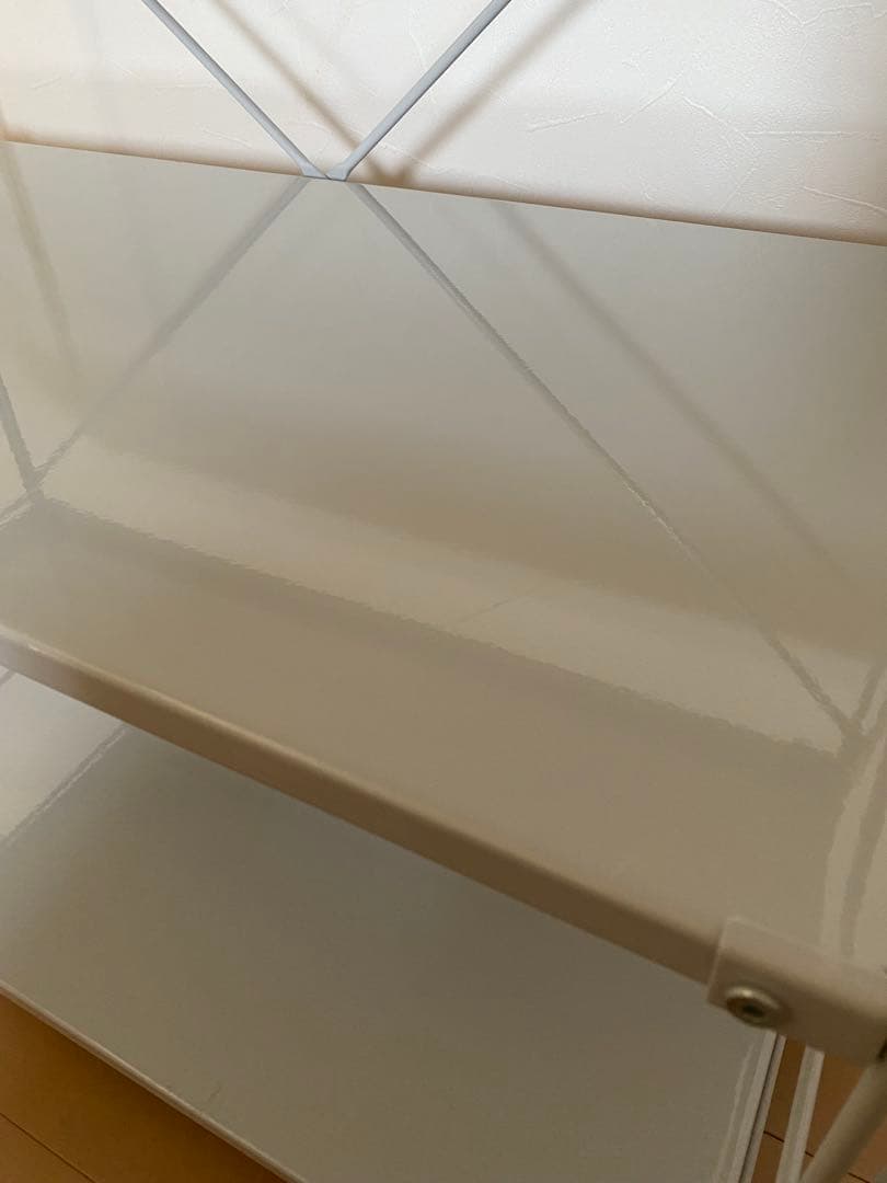 無印良品　スチールユニットシェルフ・スチール棚セット　ワイド　小　ライトグレー