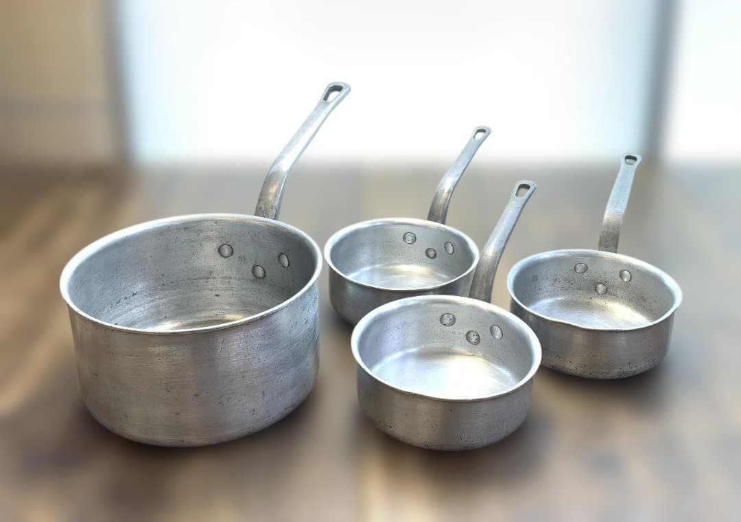 アカオアルミ DON 片手深型鍋 φ21㎝＋片手浅型鍋 φ15㎝×3点 計４点