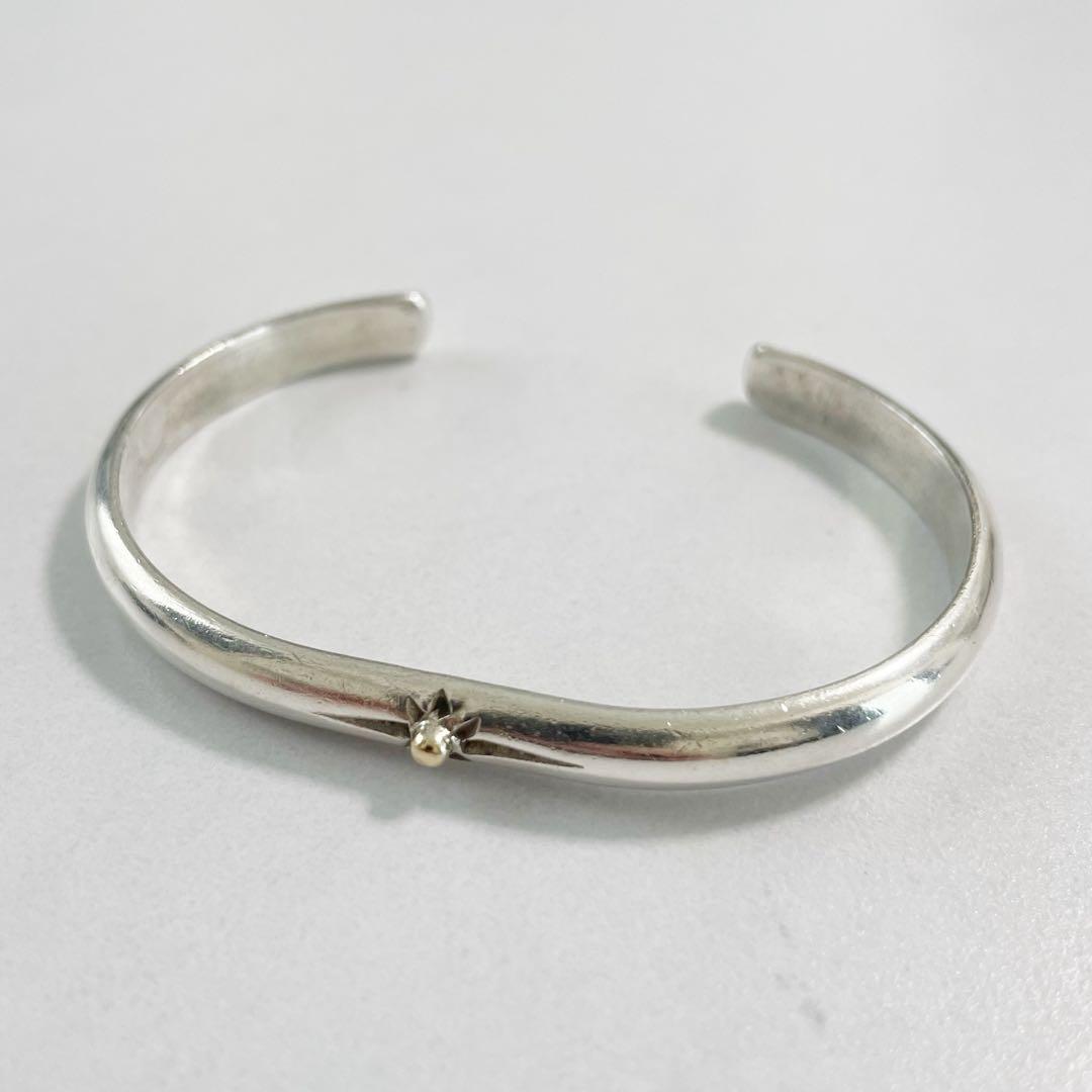 BIG HAND　ビッグハンド　K18 シルバー　コンビ　バングル　サン